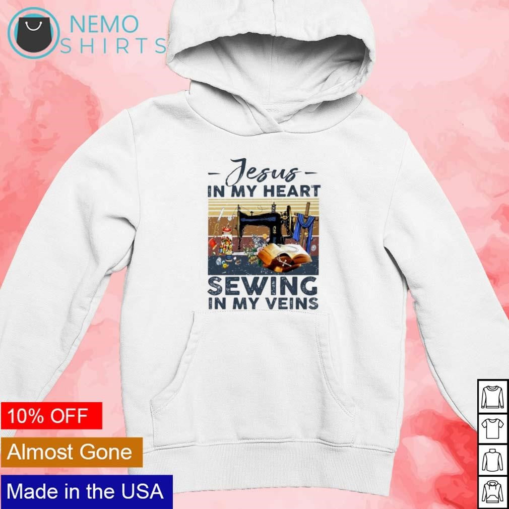 Jesus in my heart sewing veins - Adult & Kids T-Shirts, Sweatshirts & Hoodies apparel design preview 2