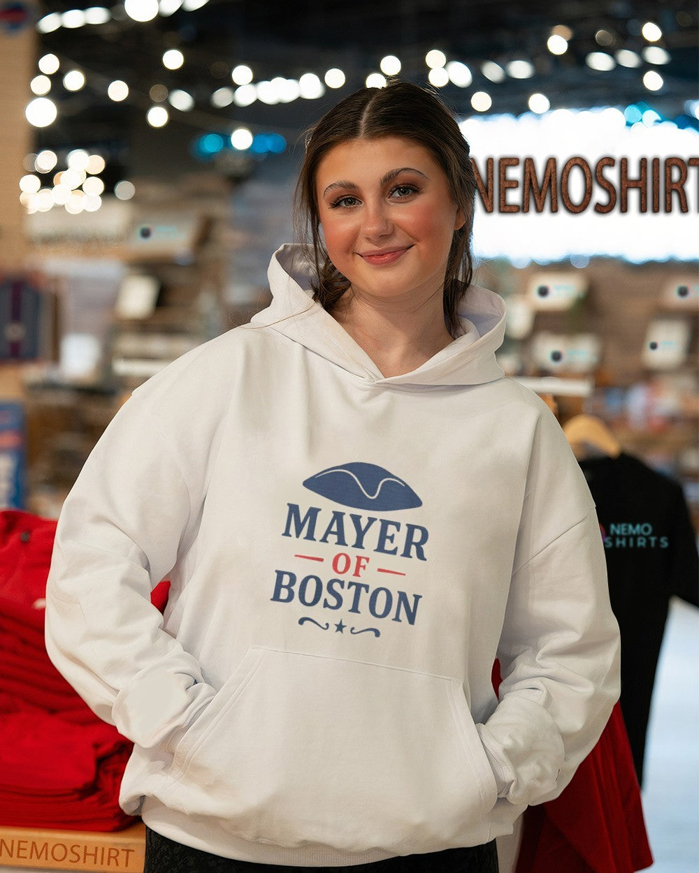 Mayer of Boston Drake Maye New England Patriots - Adult & Kids T-Shirts, Sweatshirts & Hoodies apparel design preview 5