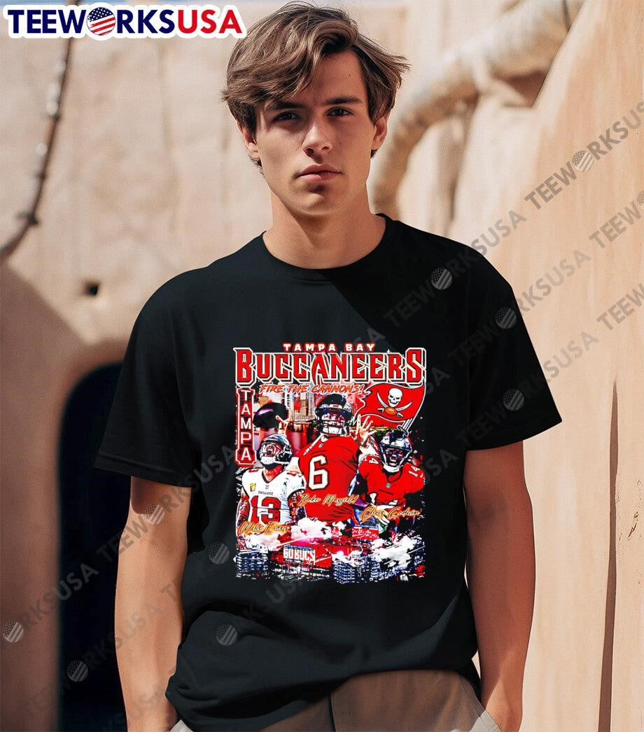 Tampa Bay Buccaneers fire the cannons Mike Evans - Adult & Kids T-Shirts, Sweatshirts & Hoodies apparel design preview 1