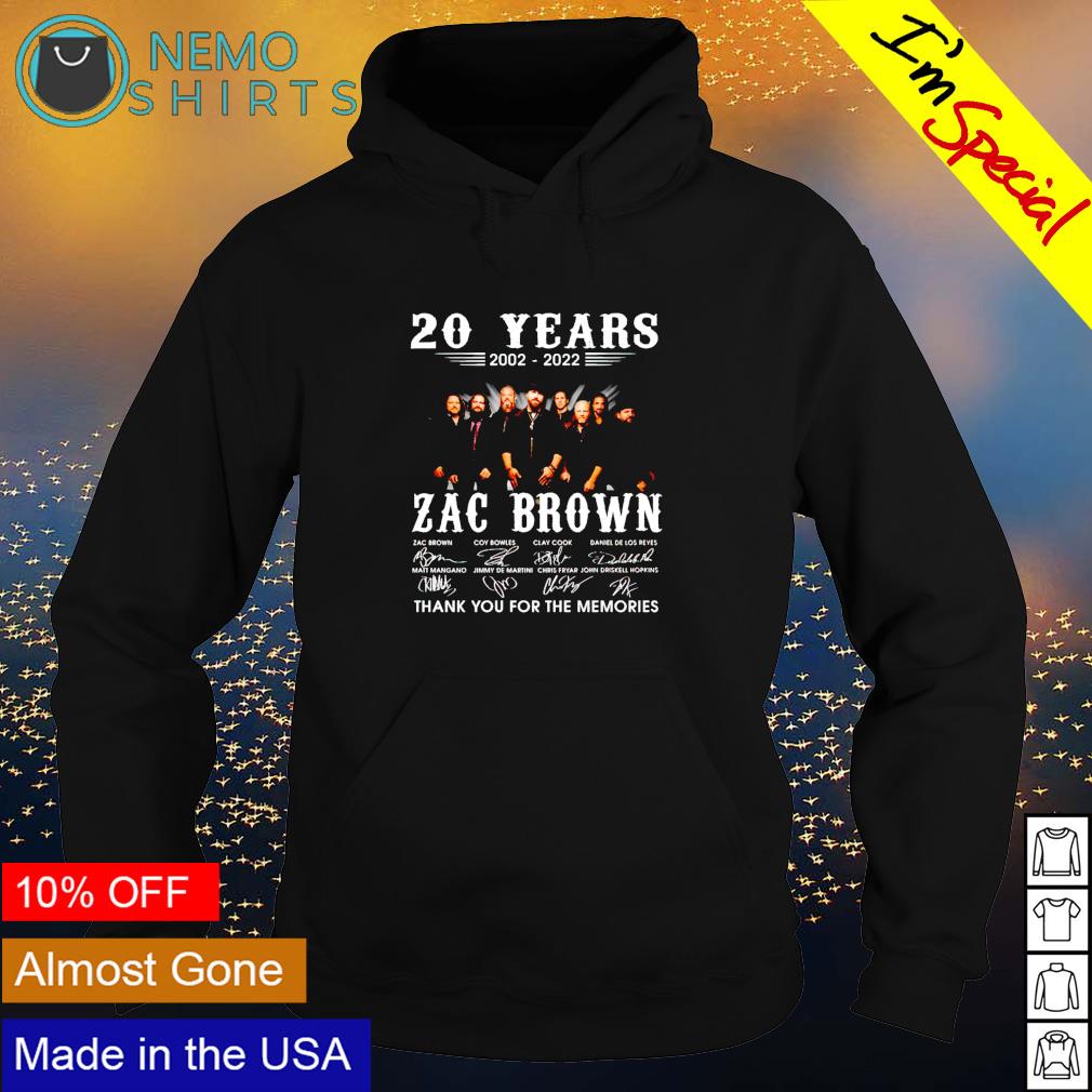 Zac Brown 20 Years 2002-2022 thank you for the - Adult & Kids T-Shirts, Sweatshirts & Hoodies apparel design preview 2