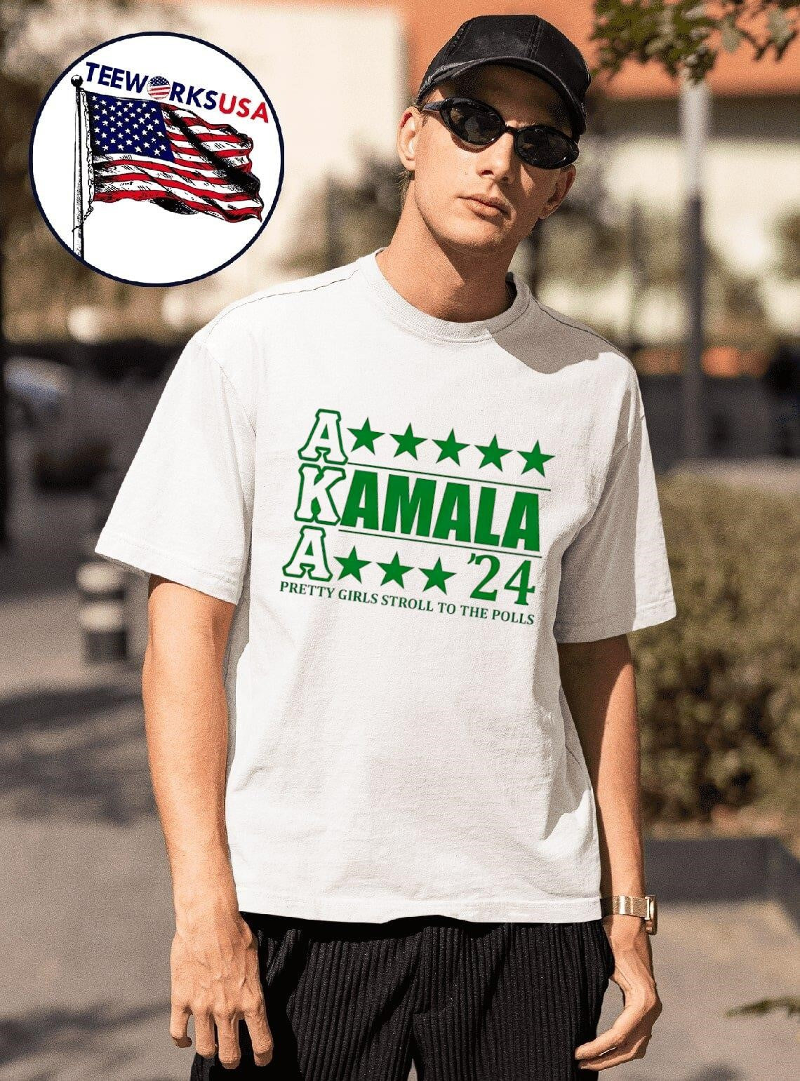 Kamala '24 aka pretty girls stroll to the polls - Adult & Kids T-Shirts, Sweatshirts & Hoodies apparel design preview 1