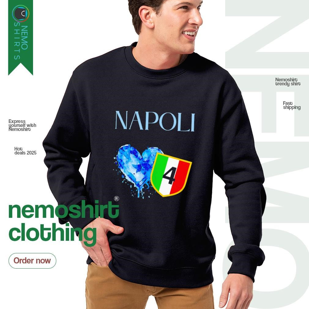 SSC Napoli 2025 Champion number 4 heart - Adult & Kids T-Shirts, Sweatshirts & Hoodies apparel design preview 4