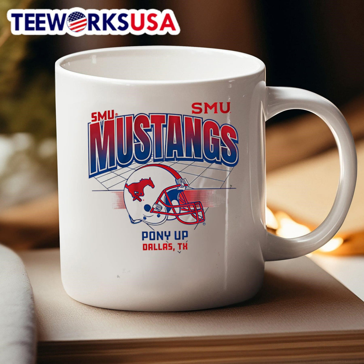 Helmet Grid SMU Mustangs Pony up - Adult & Kids T-Shirts, Sweatshirts & Hoodies apparel design preview 4