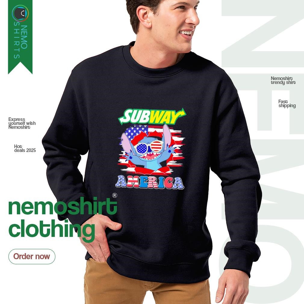 Subway Stitch America USA flag 4th of July - Adult & Kids T-Shirts, Sweatshirts & Hoodies apparel design preview 4