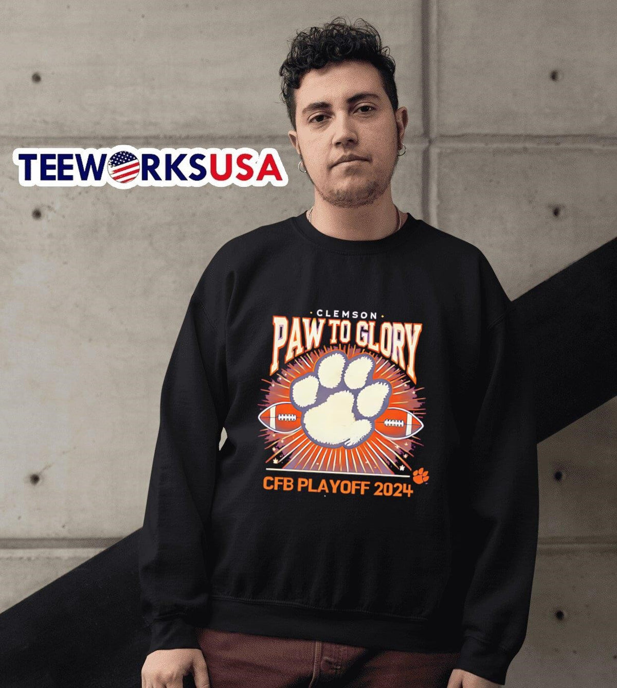 Clemson paw to glory CFB Playoff 2024 - Adult & Kids T-Shirts, Sweatshirts & Hoodies apparel design preview 6