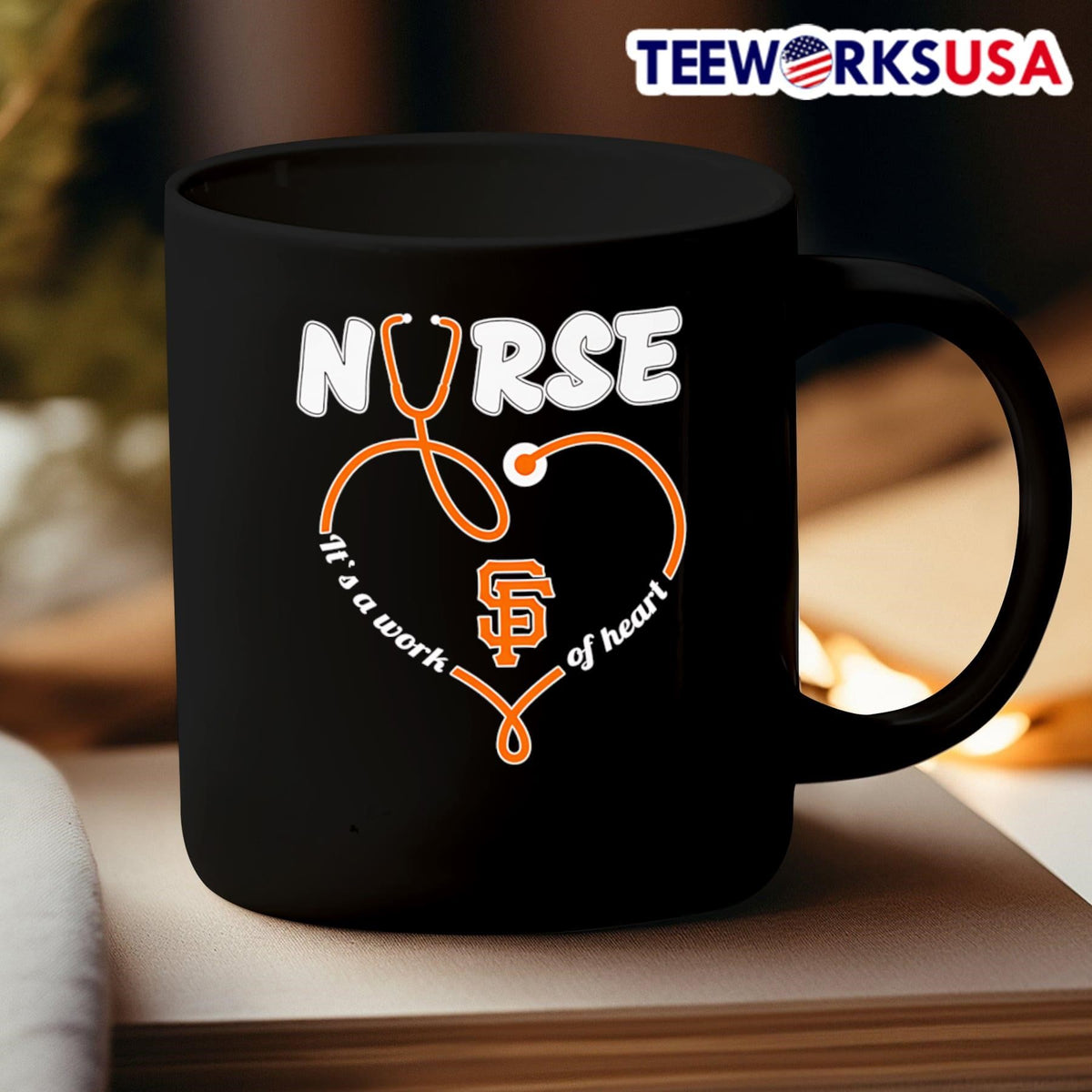 Nurse it's a work of heart San Francisco Giants - Adult & Kids T-Shirts, Sweatshirts & Hoodies apparel design preview 3