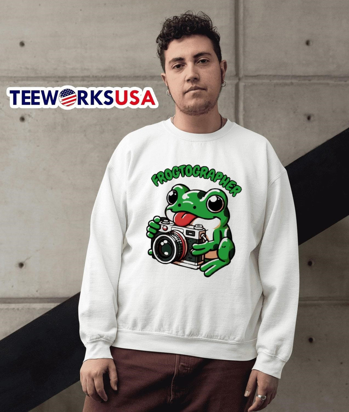 Frogtographer Funny Animal Photographer - Adult & Kids T-Shirts, Sweatshirts & Hoodies apparel design preview 3