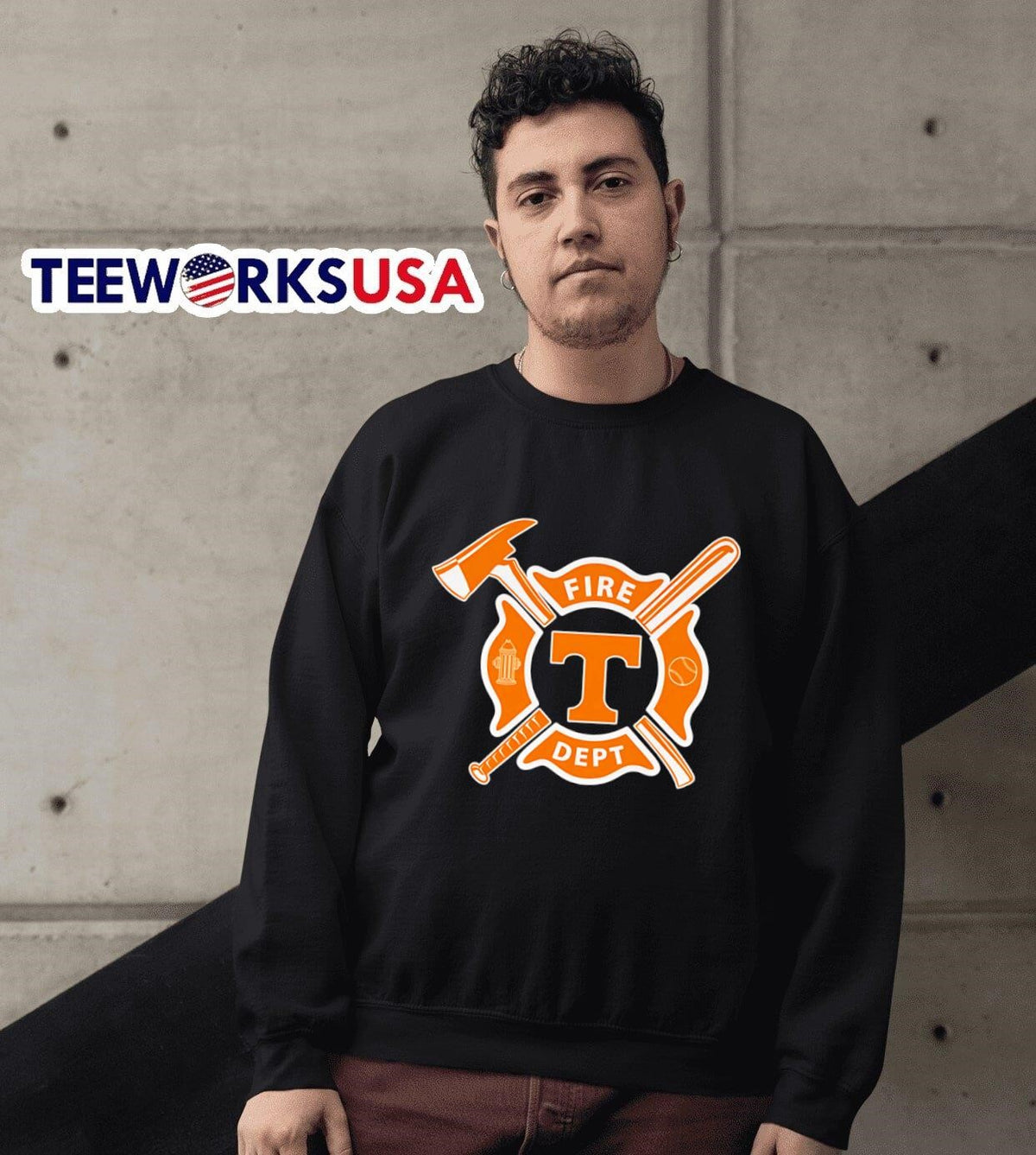Fire dept Tennessee Volunteers baseball - Adult & Kids T-Shirts, Sweatshirts & Hoodies apparel design preview 6