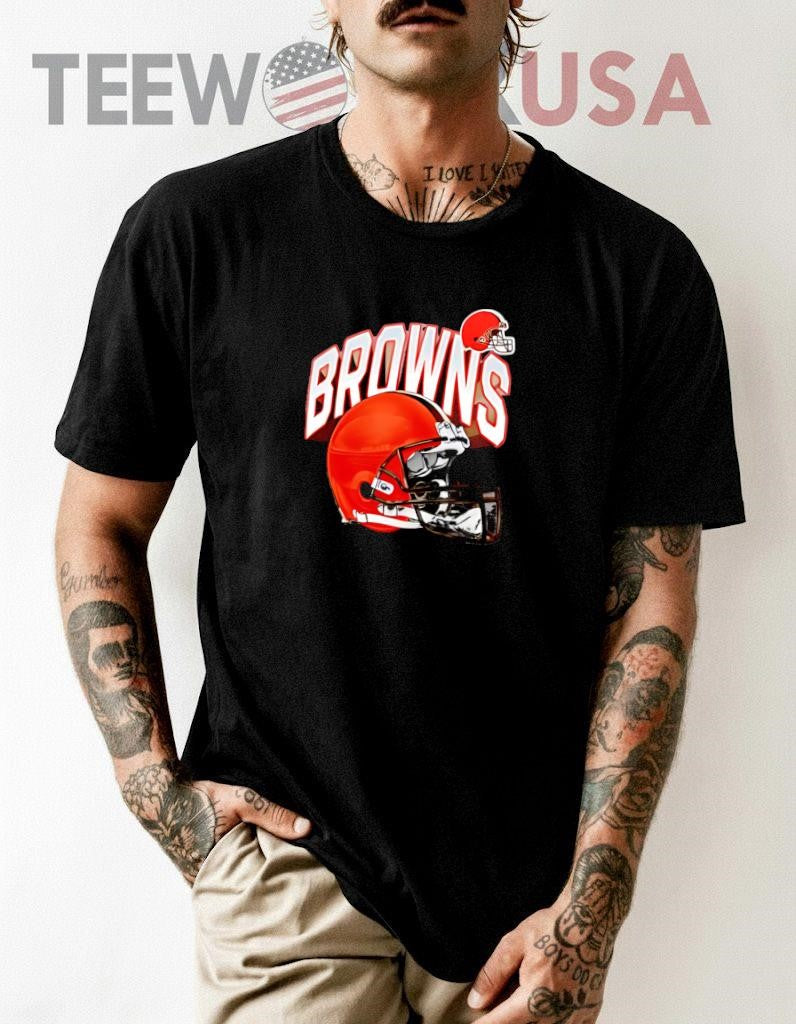 Cleveland Browns Helmet End Around Short Sleeve - Adult & Kids T-Shirts, Sweatshirts & Hoodies apparel design preview 1