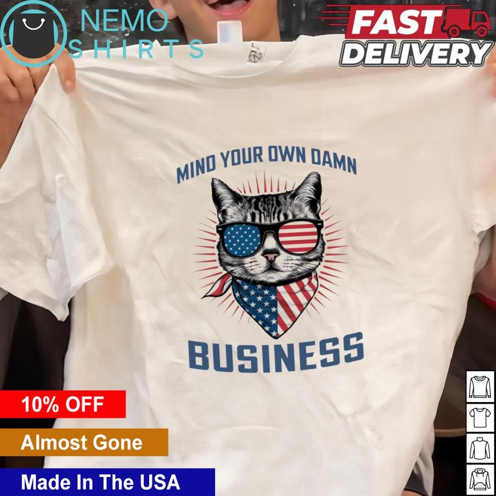 Patriotic cat mind your own damn business vote Tim - Adult & Kids T-Shirts, Sweatshirts & Hoodies apparel design preview 1
