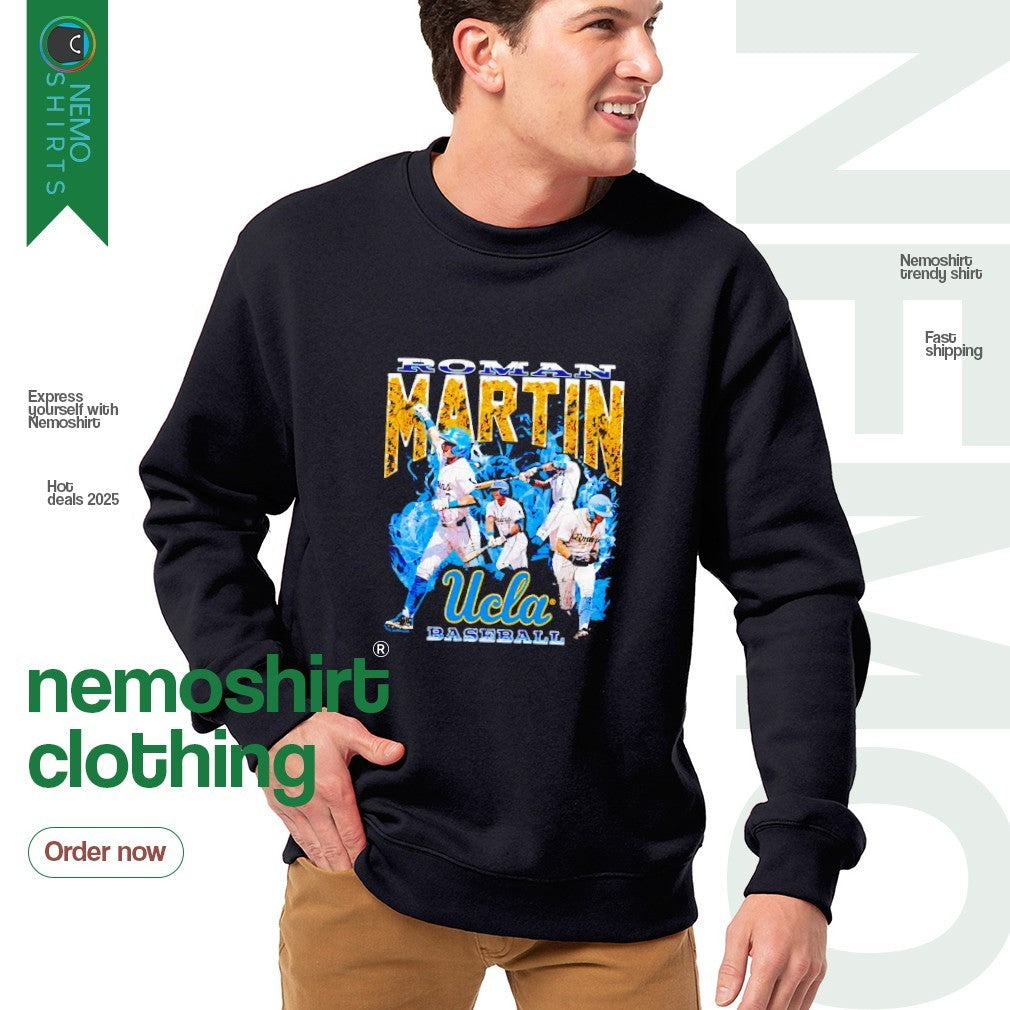 Roman Martin Ucla Bruins baseball vintage graphic - Adult & Kids T-Shirts, Sweatshirts & Hoodies apparel design preview 4