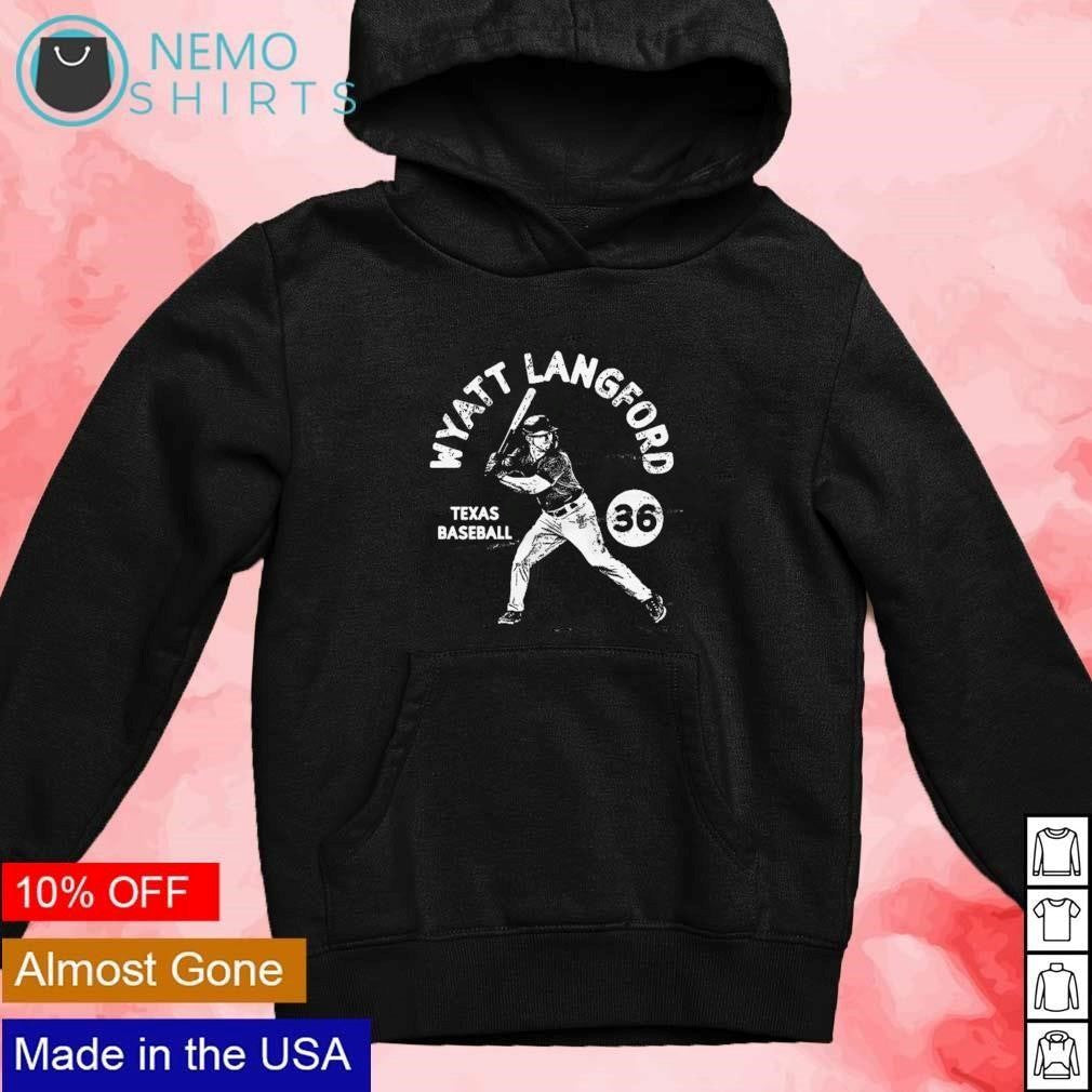 Wyatt Langford Texas baseball stamp - Adult & Kids T-Shirts, Sweatshirts & Hoodies apparel design preview 2