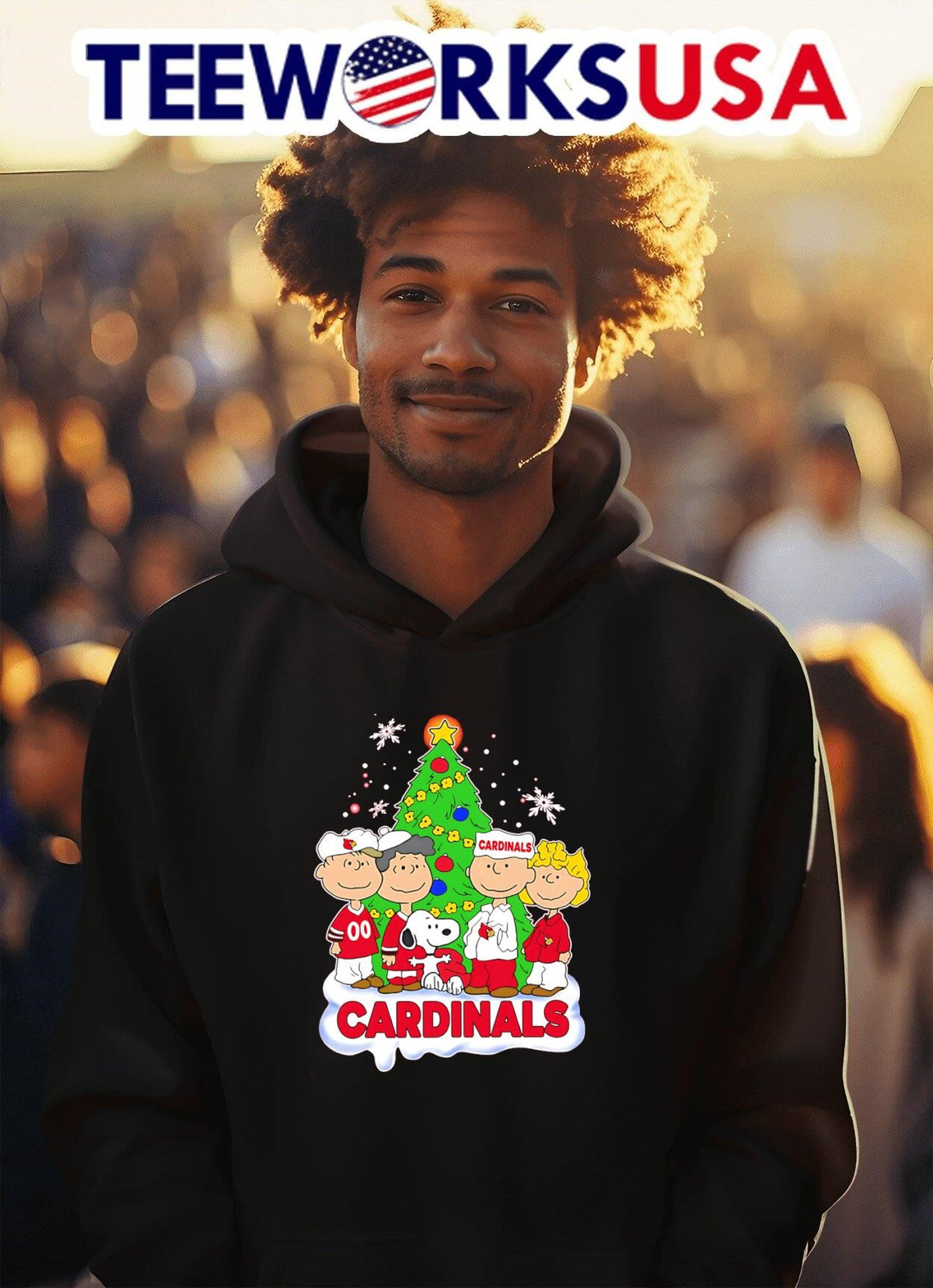 The Peanuts Cardinals Christmas - Adult & Kids T-Shirts, Sweatshirts & Hoodies apparel design preview 2