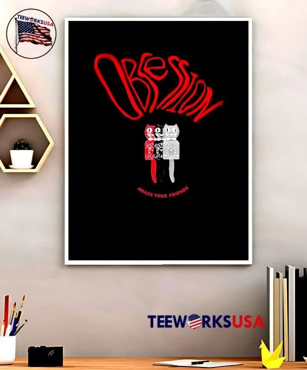 Amaze Your Friends Obsession Kit Cat Clock - Adult & Kids T-Shirts, Sweatshirts & Hoodies apparel design preview 5