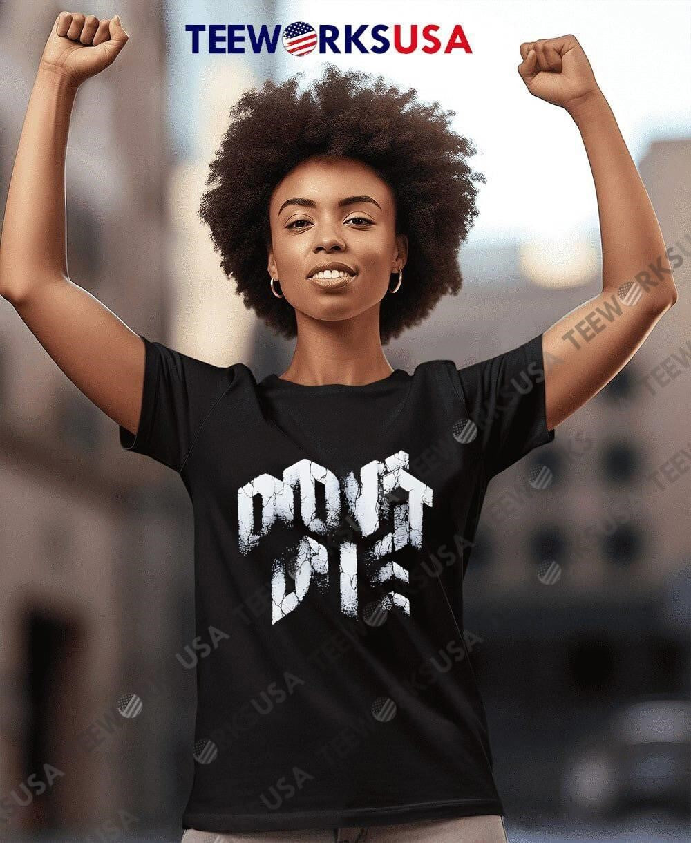 Dont Die Cracked Stone Text Graphic - Adult & Kids T-Shirts, Sweatshirts & Hoodies apparel design preview 7
