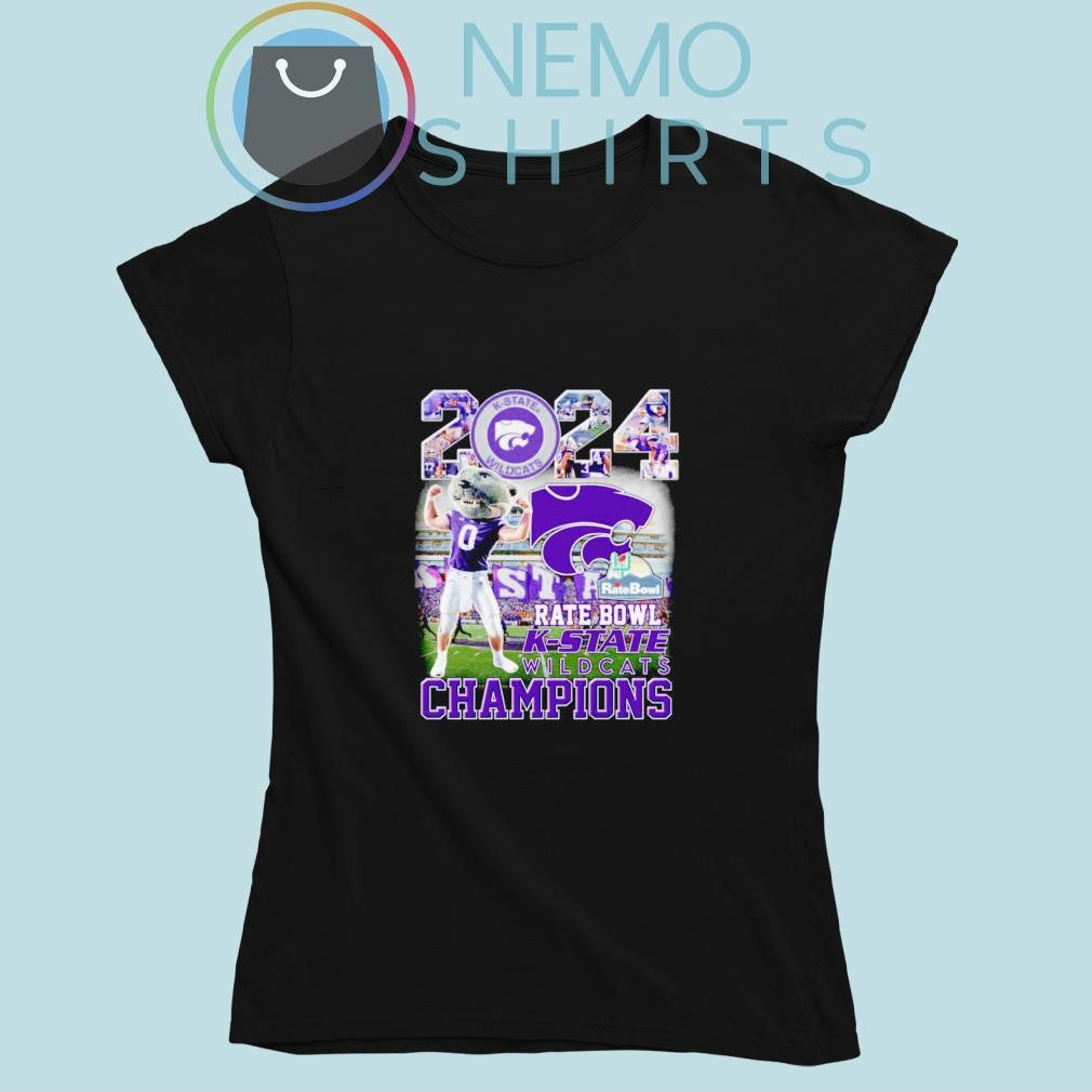 2024 Kansas State Wildcats Rate Bowl champions mascot - Adult & Kids T-Shirts, Sweatshirts & Hoodies apparel design preview 5