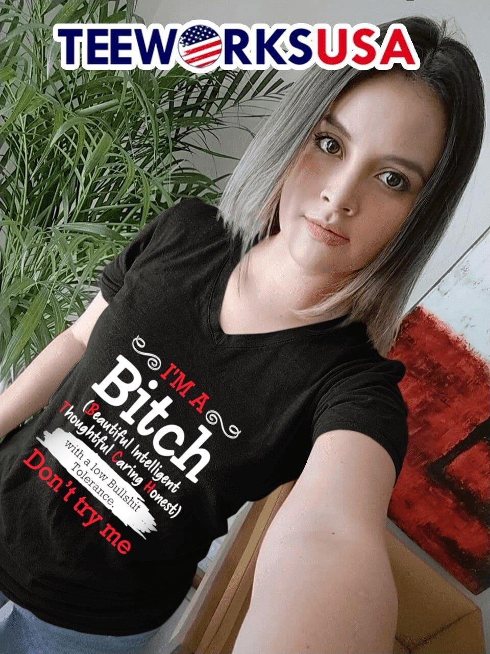 I'm a bitch beautiful intelligent thoughtful caring - Adult & Kids T-Shirts, Sweatshirts & Hoodies apparel design preview 7