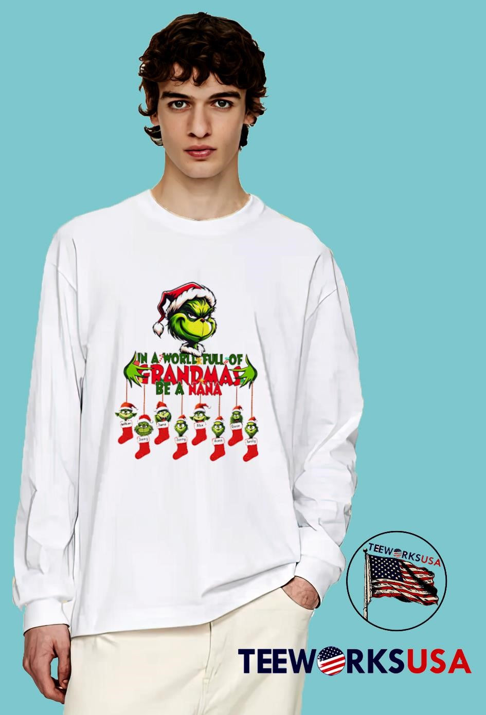 In a World Full of Grandmas Be Nana Grinch Christmas - Adult & Kids T-Shirts, Sweatshirts & Hoodies apparel design preview 4