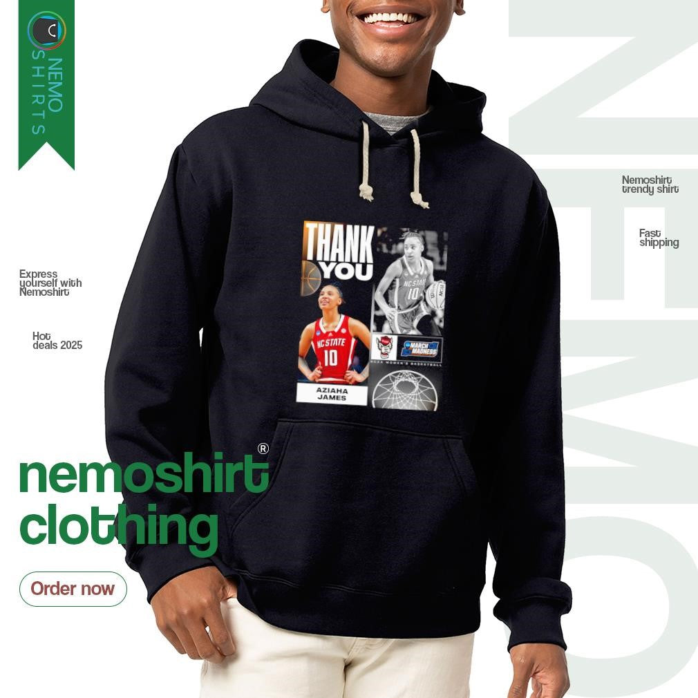 Aziaha James NC State Wolfpack thank you 2025 March - Adult & Kids T-Shirts, Sweatshirts & Hoodies apparel design preview 2