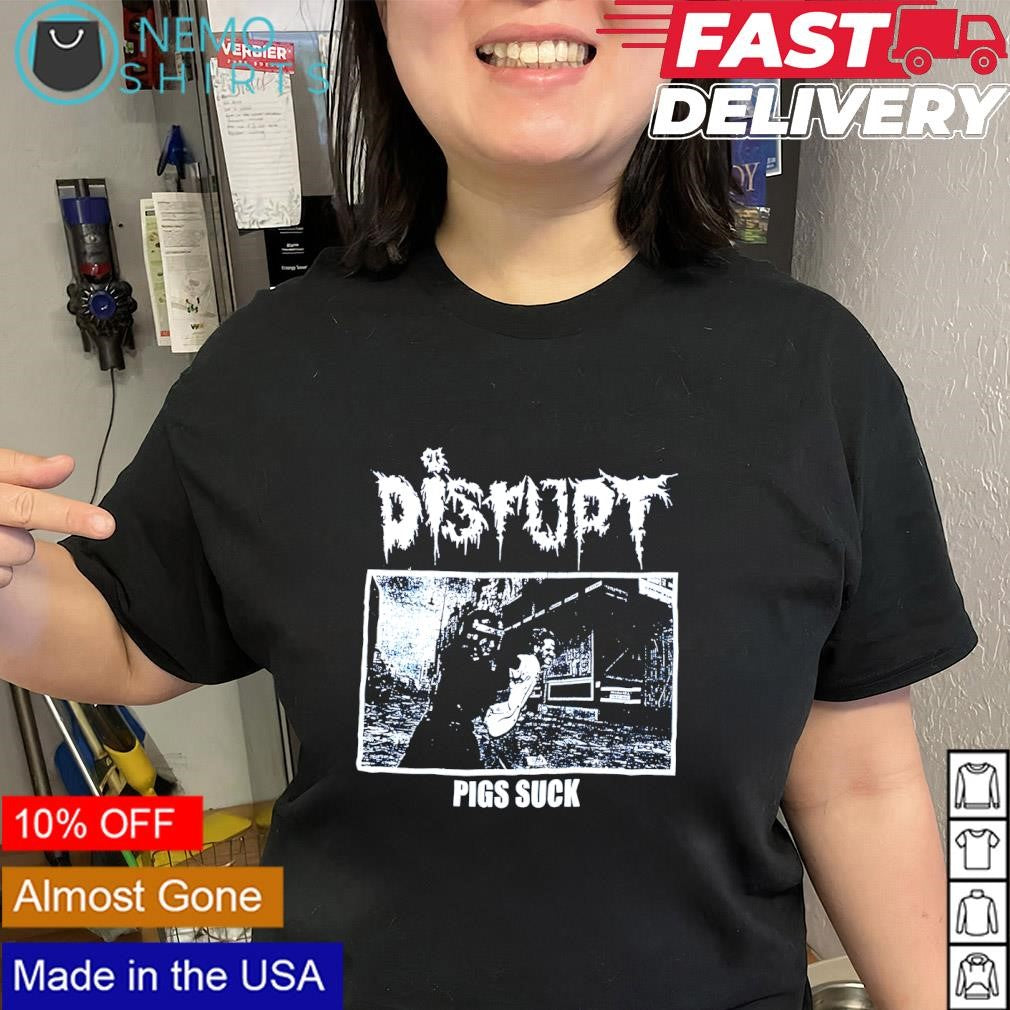 Disrupt Pigs Suck crust punk band - Adult & Kids T-Shirts, Sweatshirts & Hoodies apparel design preview 2