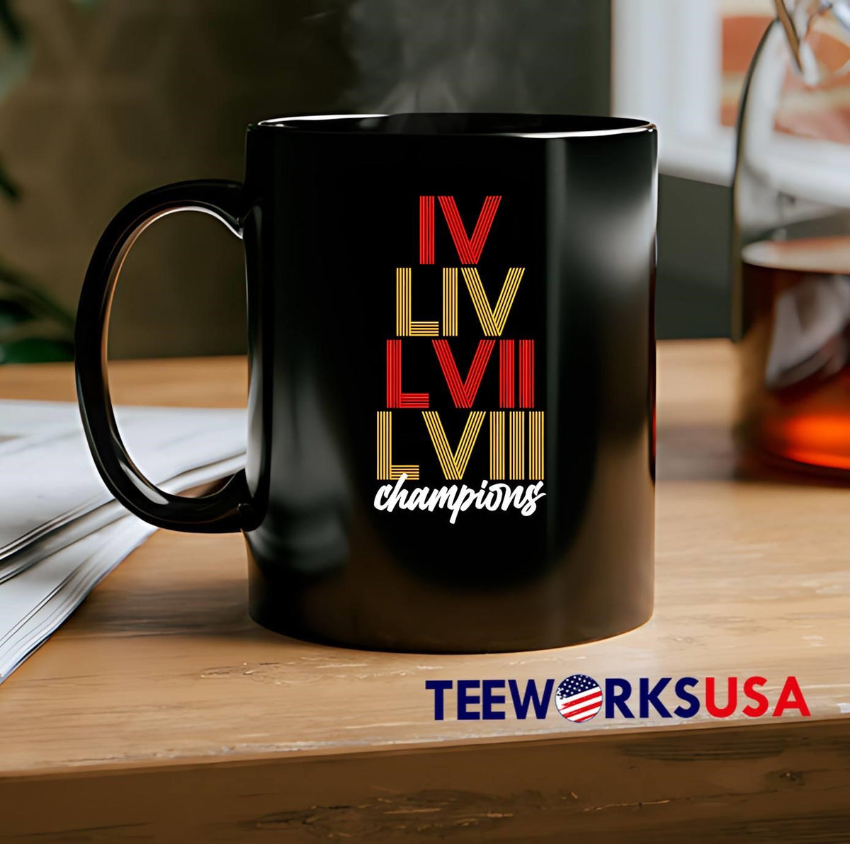 Kansas City Chiefs LVIII Stack Football - Adult & Kids T-Shirts, Sweatshirts & Hoodies apparel design preview 2