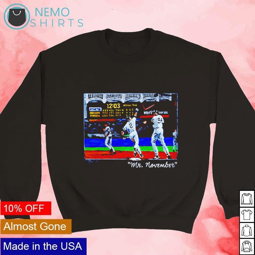 Mr. November Derek Jeter homers in the 10th inning - Adult & Kids T-Shirts, Sweatshirts & Hoodies apparel design preview 3