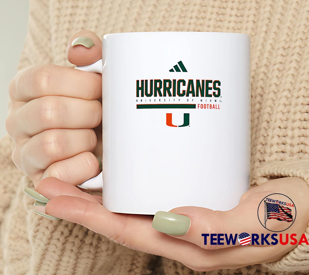 Miami Hurricanes White Football Pregame Performance - Adult & Kids T-Shirts, Sweatshirts & Hoodies apparel design preview 6