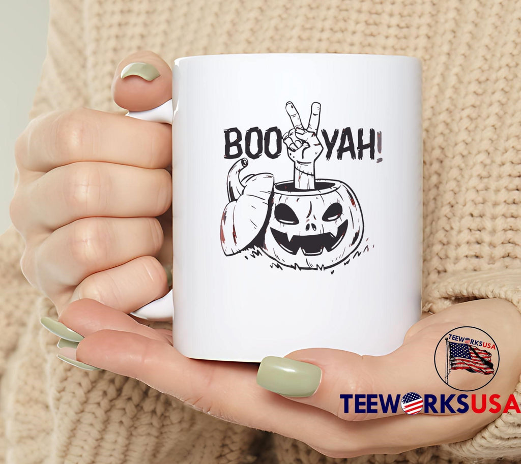 Boys Halloween Boo Yah pumpkin - Adult & Kids T-Shirts, Sweatshirts & Hoodies apparel design preview 5