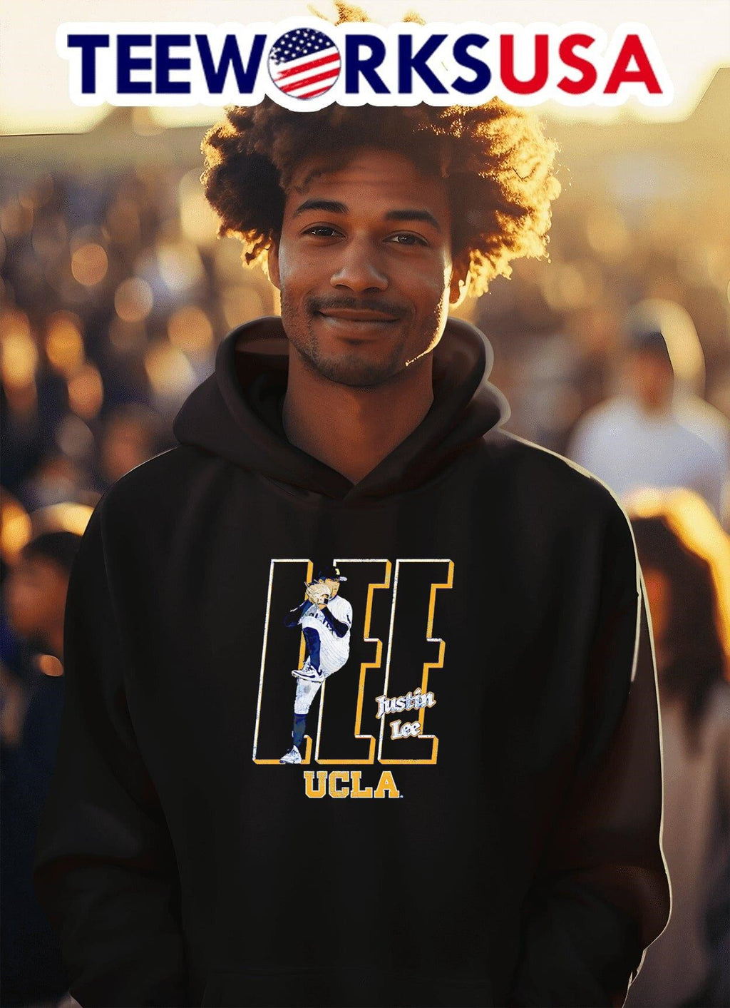 Justin Lee UCLA baseball illustrated - Adult & Kids T-Shirts, Sweatshirts & Hoodies apparel design preview 2