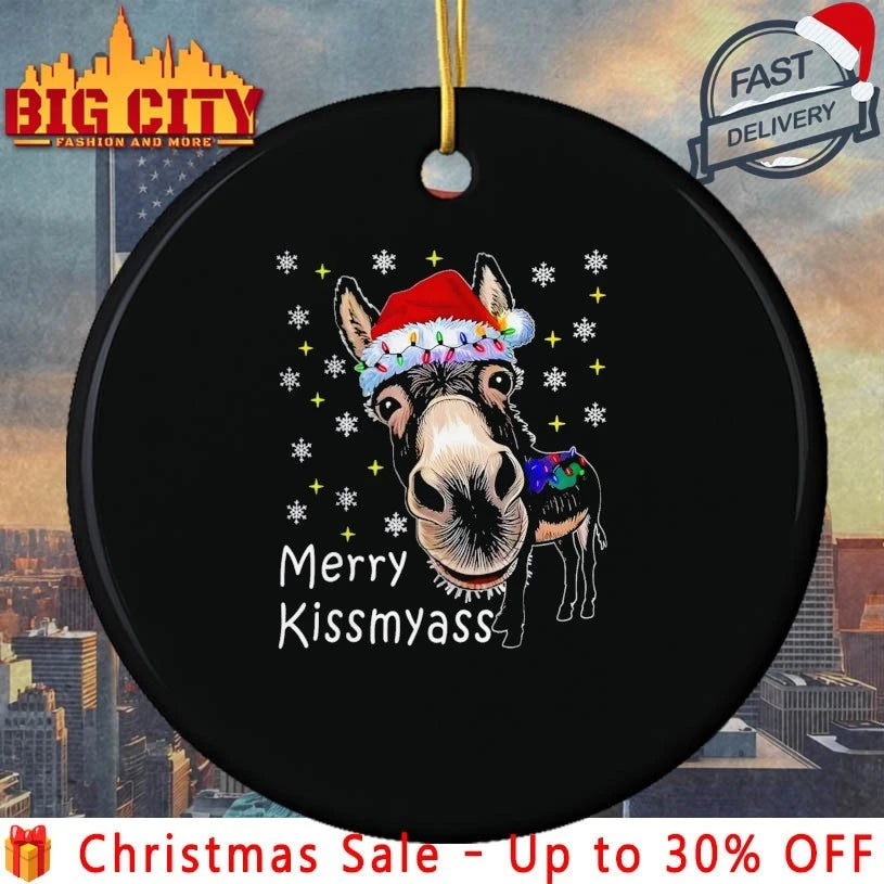 Merry KissMyAss Donkey light christmas 2025 - Adult & Kids T-Shirts, Sweatshirts & Hoodies apparel design preview 3