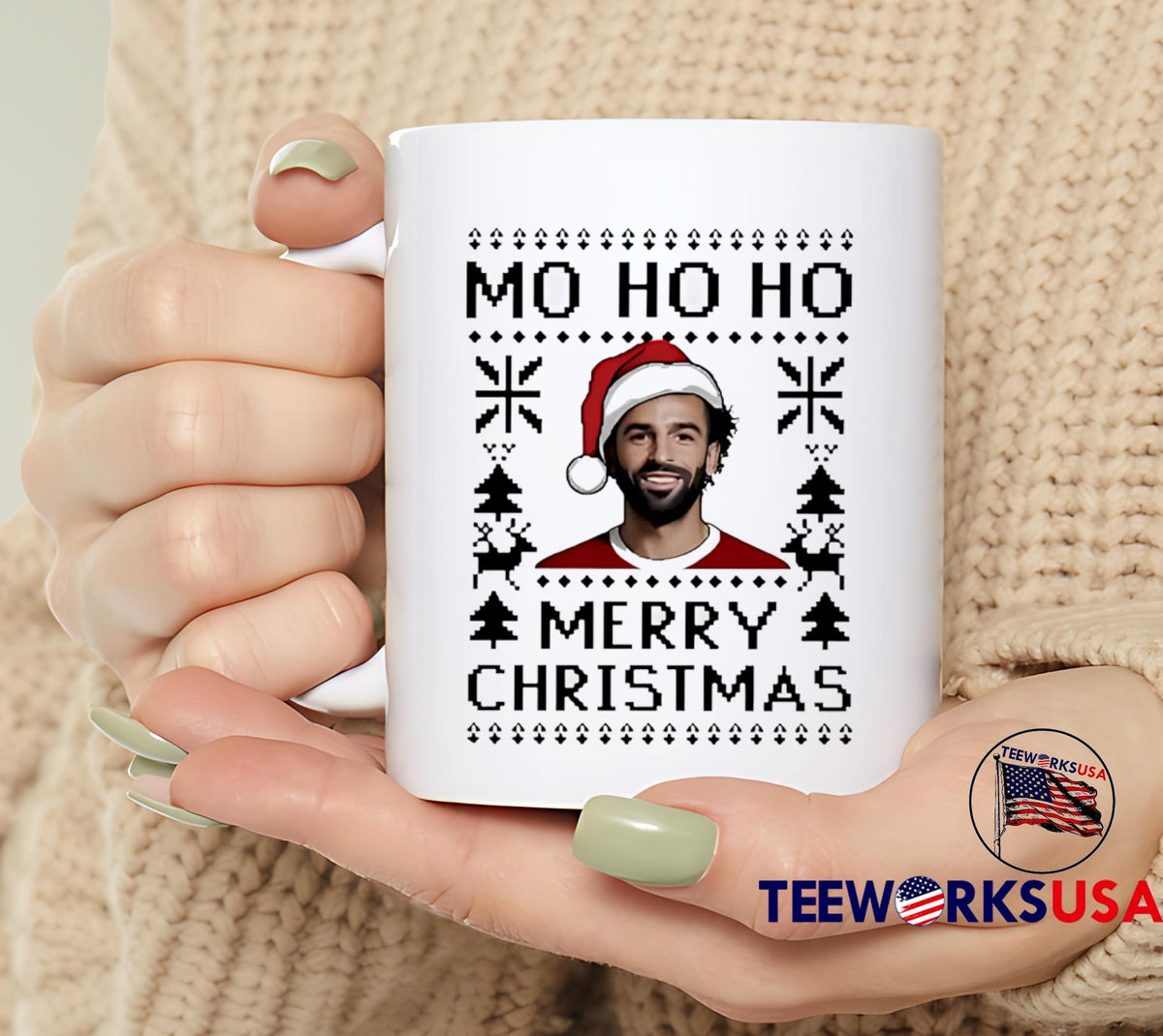 Mohamed Salah Mo Ho Merry Christmas Ugly - Adult & Kids T-Shirts, Sweatshirts & Hoodies apparel design preview 6