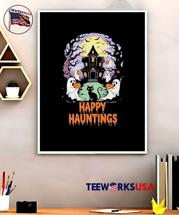 Happy Hauntings Halloween 2025 - Adult & Kids T-Shirts, Sweatshirts & Hoodies apparel design preview 5