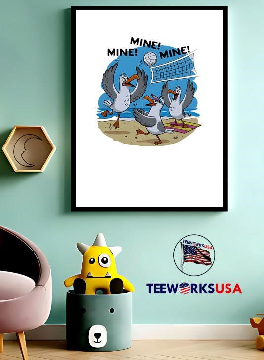 Mine Volleyball - Adult & Kids T-Shirts, Sweatshirts & Hoodies apparel design preview 3