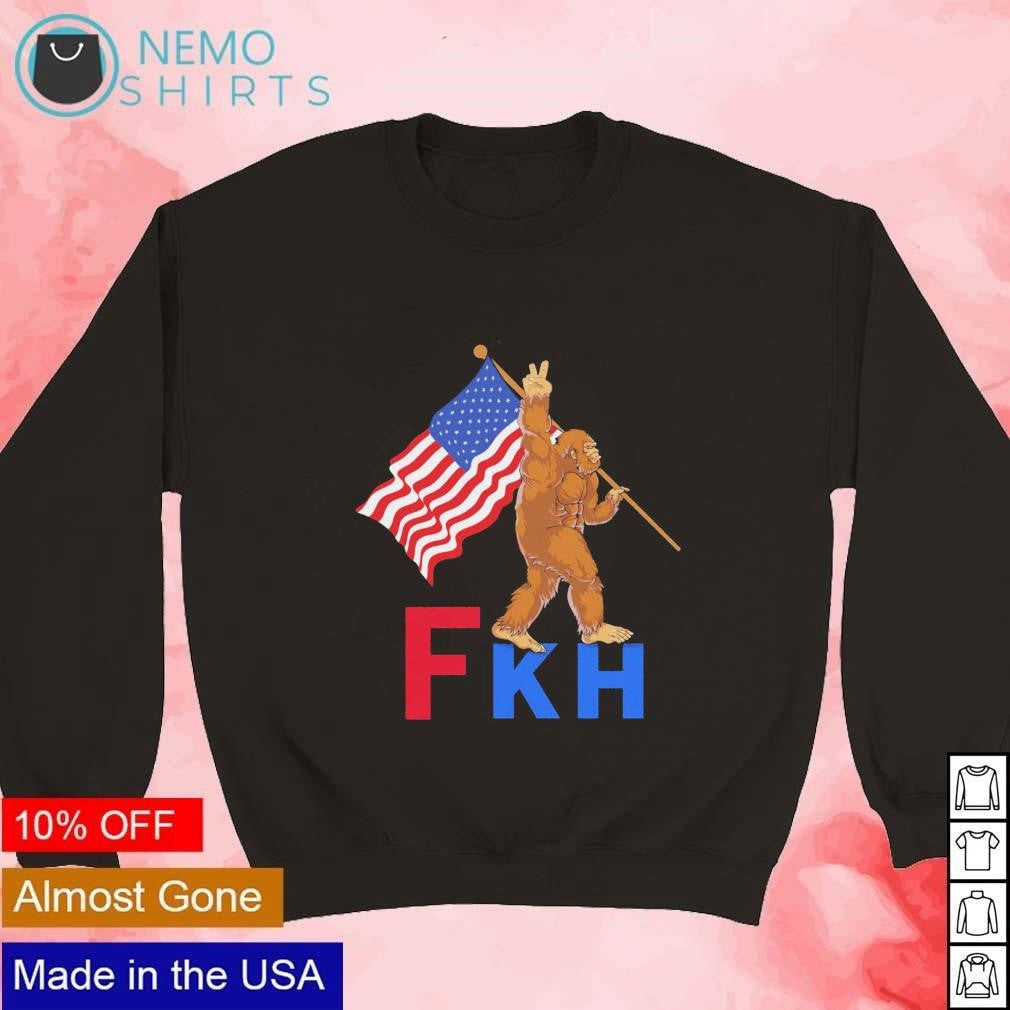 Bigfoot Sasquatch FKH fck Kamala Harris - Adult & Kids T-Shirts, Sweatshirts & Hoodies apparel design preview 3