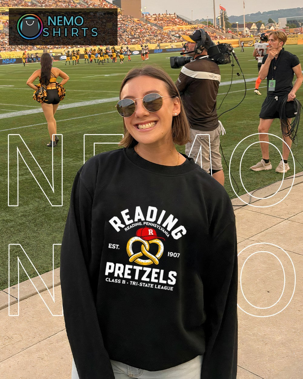 Reading Pretzels baseball class B est 1907 - Adult & Kids T-Shirts, Sweatshirts & Hoodies apparel design preview 4