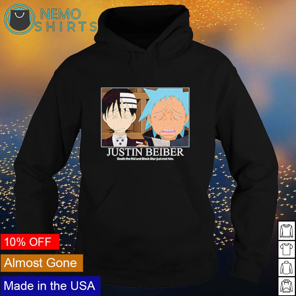 Justin Bieber death the kid and black star just met - Adult & Kids T-Shirts, Sweatshirts & Hoodies apparel design preview 2