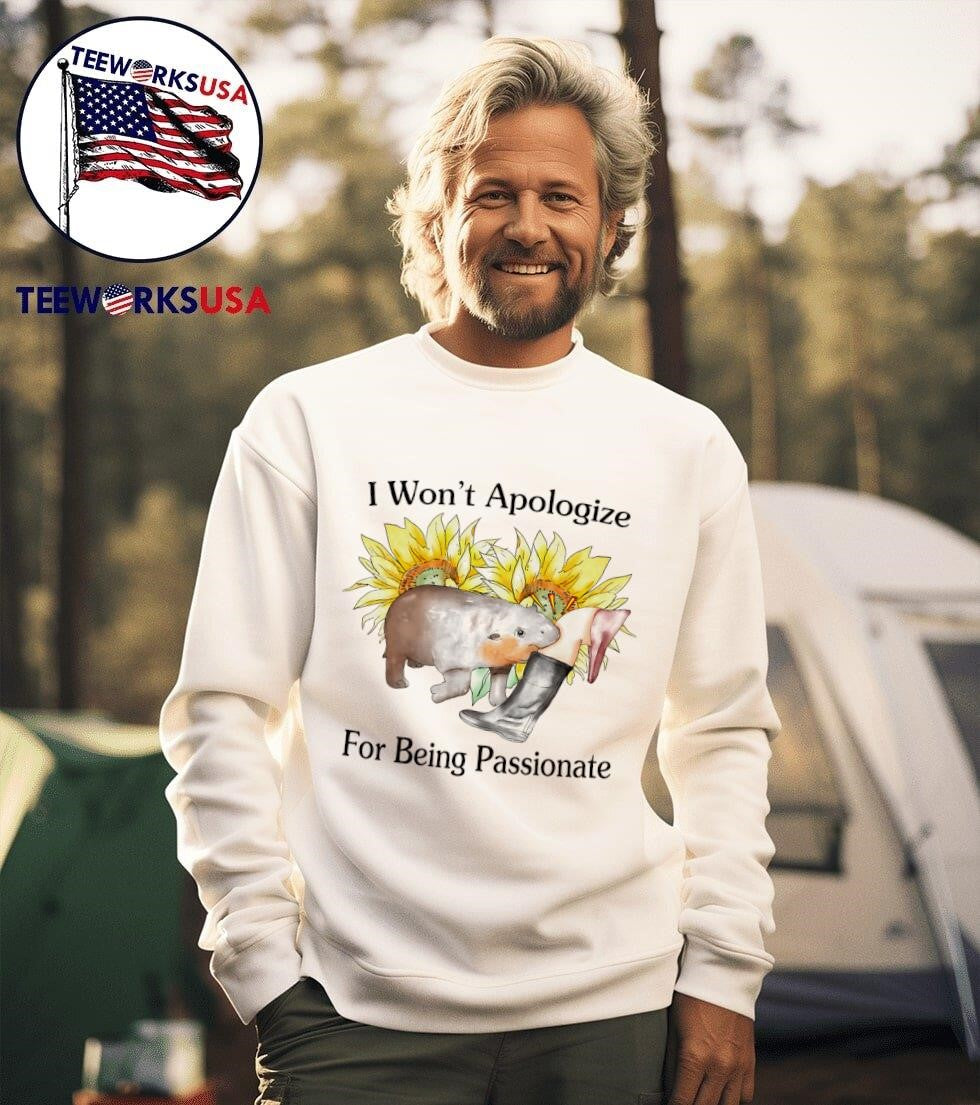 Moo Deng I won't apologize for being passionate - Adult & Kids T-Shirts, Sweatshirts & Hoodies apparel design preview 3