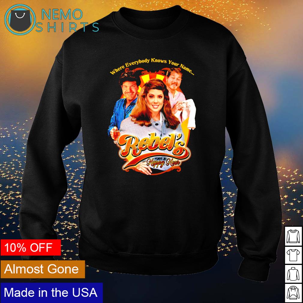 Where everybody knows your name Rebel's Happy Hour - Adult & Kids T-Shirts, Sweatshirts & Hoodies apparel design preview 4