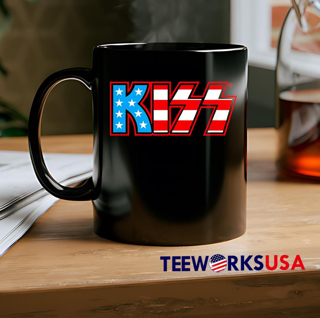 Kiss American Flag retro - Adult & Kids T-Shirts, Sweatshirts & Hoodies apparel design preview 2