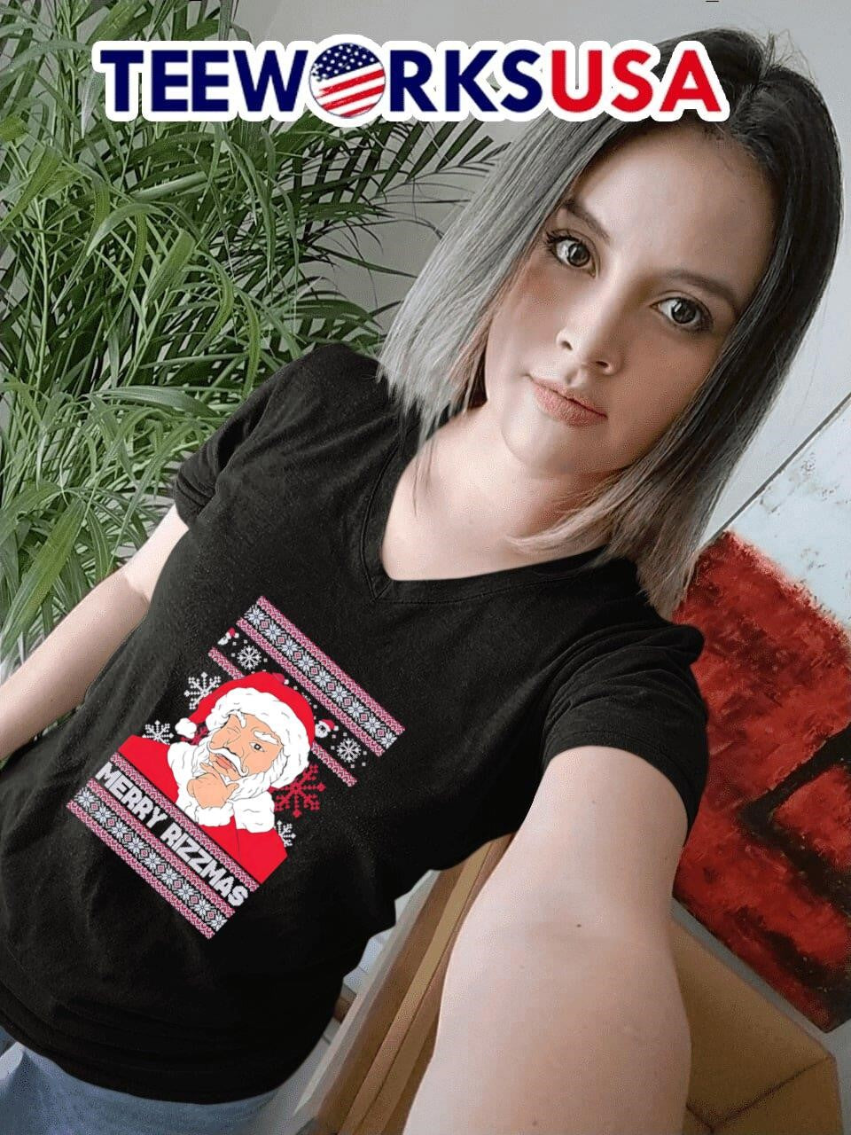 Merry Rizzmas ugly Christmas - Adult & Kids T-Shirts, Sweatshirts & Hoodies apparel design preview 4