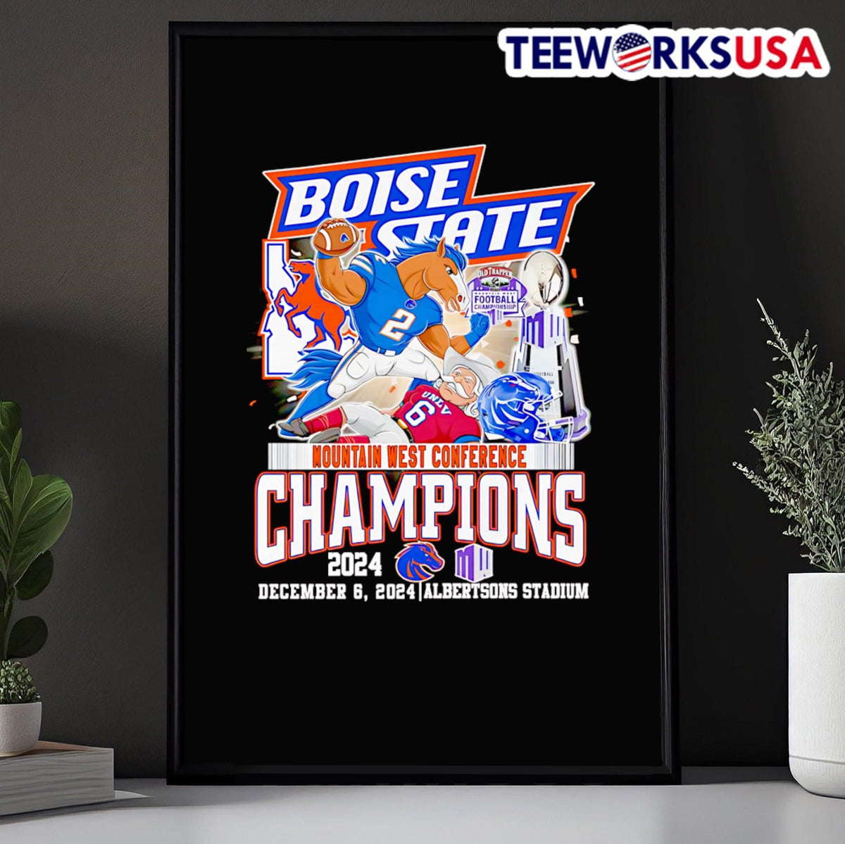 Boise State beat UNLV Mountain West Conference - Adult & Kids T-Shirts, Sweatshirts & Hoodies apparel design preview 5