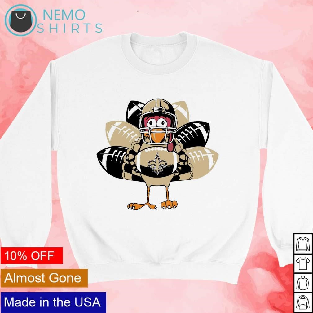 New Orleans Saints turkey thanksgiving football - Adult & Kids T-Shirts, Sweatshirts & Hoodies apparel design preview 3