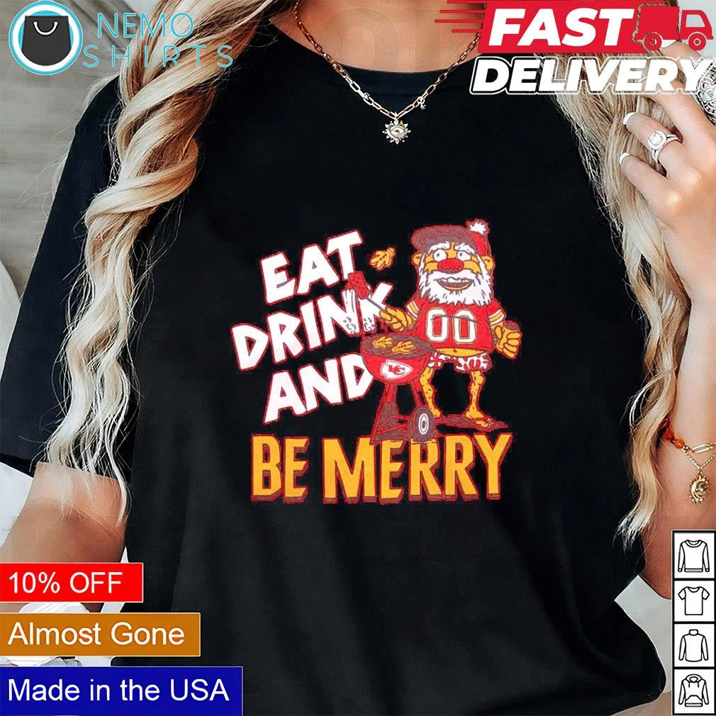 Eat drink and be merry Kansas City Chiefs Christmas - Adult & Kids T-Shirts, Sweatshirts & Hoodies apparel design preview 2