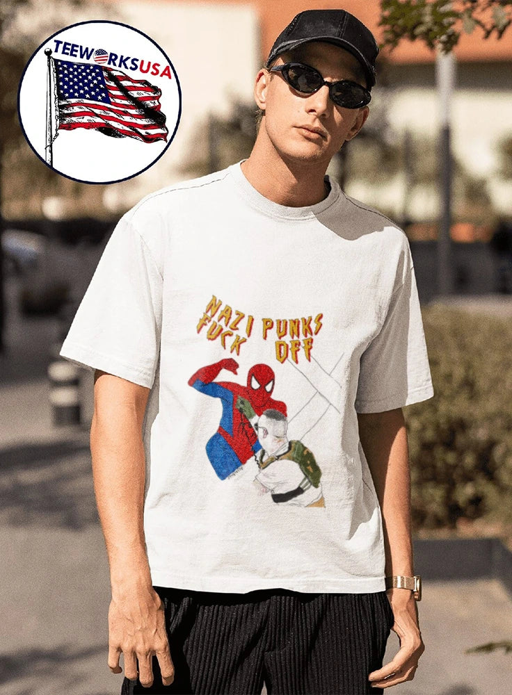 Nazi Punks Fuck Off Spider-Man - Adult & Kids T-Shirts, Sweatshirts & Hoodies apparel design preview 1