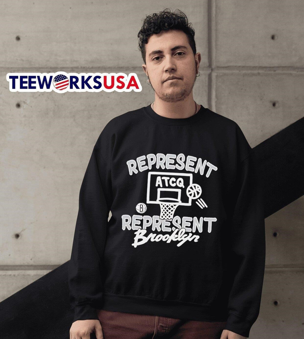 A Tribe Called Quest x Brooklyn Nets Represent - Adult & Kids T-Shirts, Sweatshirts & Hoodies apparel design preview 6