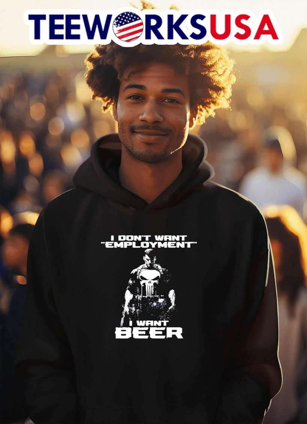 I Don't Want Employment Beer - Adult & Kids T-Shirts, Sweatshirts & Hoodies apparel design preview 2