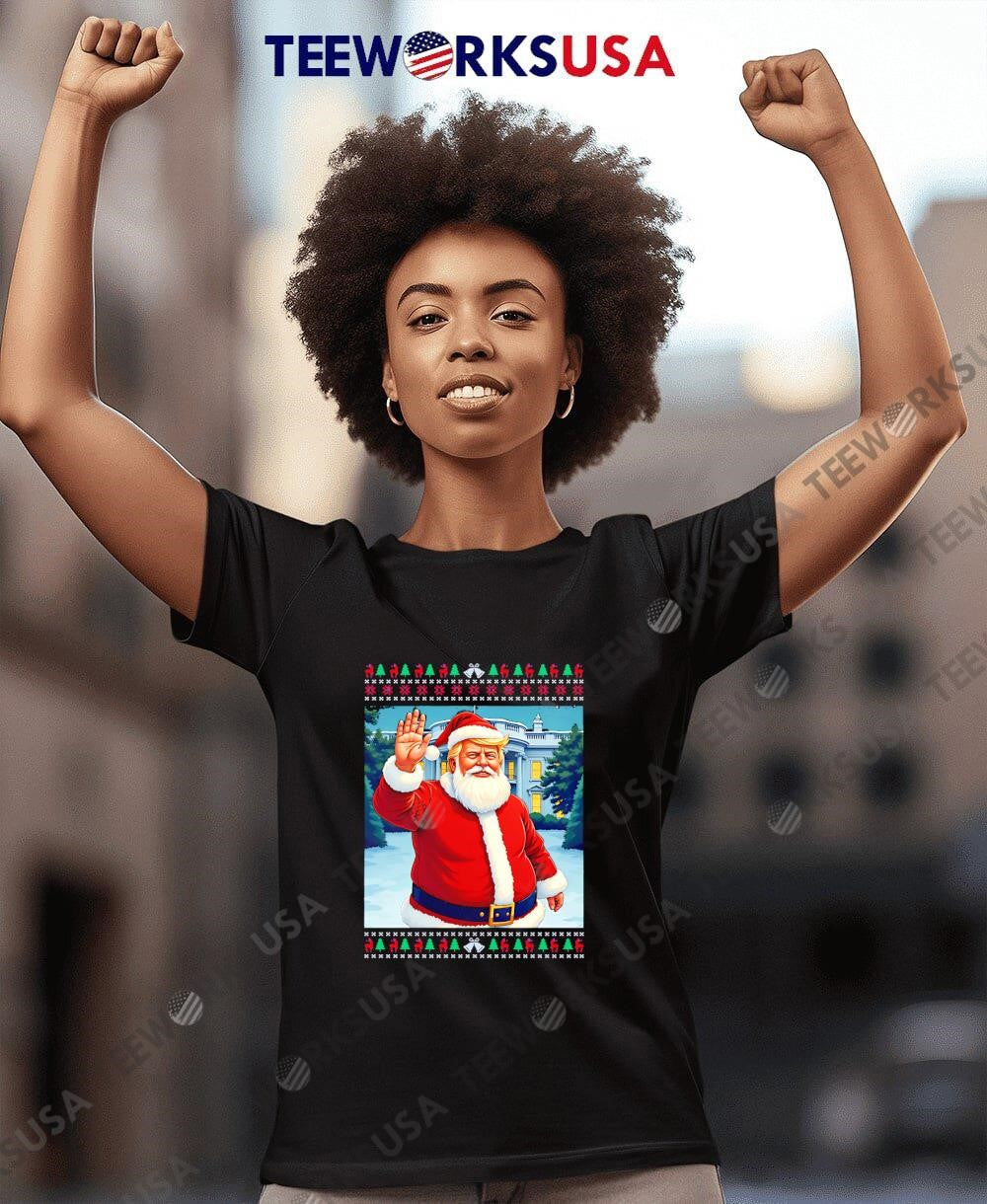 Trump Santa Funny Christmas Ugly - Adult & Kids T-Shirts, Sweatshirts & Hoodies apparel design preview 7