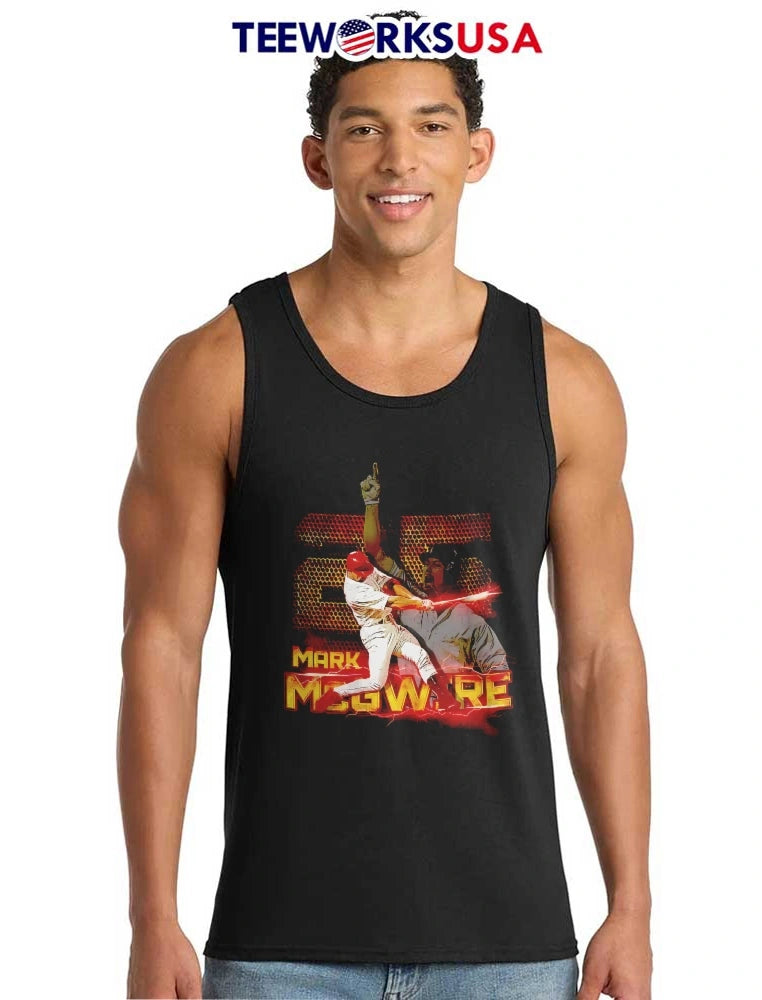Mark Mcgwire Baseball Player Swinging Bat Red - Adult & Kids T-Shirts, Sweatshirts & Hoodies apparel design preview 6