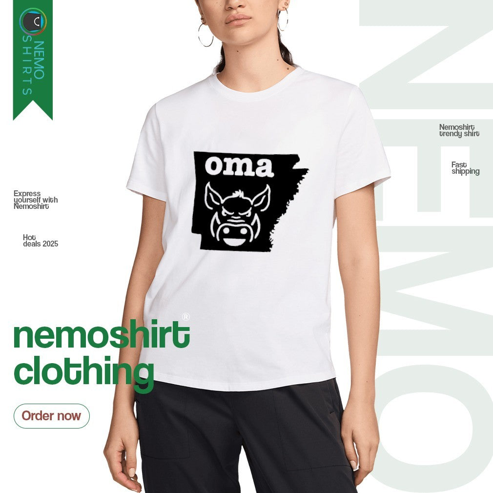 Oma Arkansas Razorbacks baseball state map - Adult & Kids T-Shirts, Sweatshirts & Hoodies apparel design preview 3