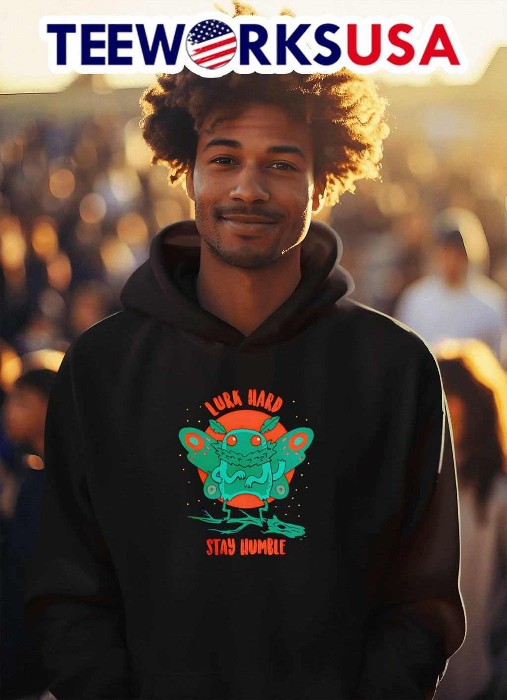 Mothman lurk hard stay humble - Adult & Kids T-Shirts, Sweatshirts & Hoodies apparel design preview 2